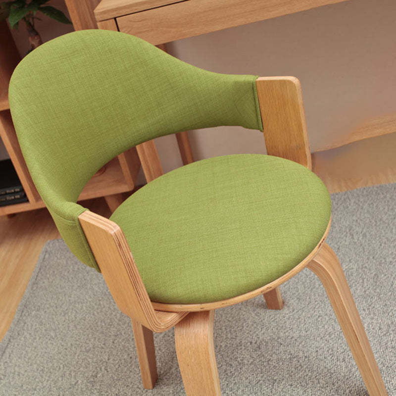 Nordic PU Leather Ergonomic Swivel Desk Chair — Coffee Fabric Seat (Removable)
