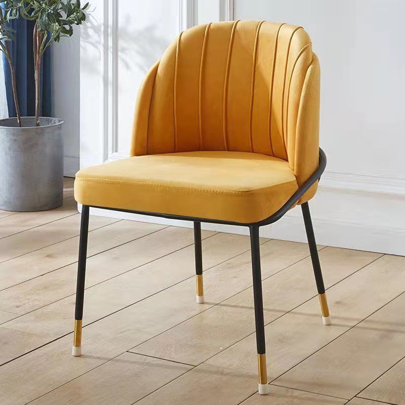 Nordic Leather Fabric Iron Wraparound Dining Chair