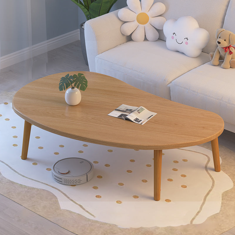 Minimalist Curved Oval Wood End Table — White