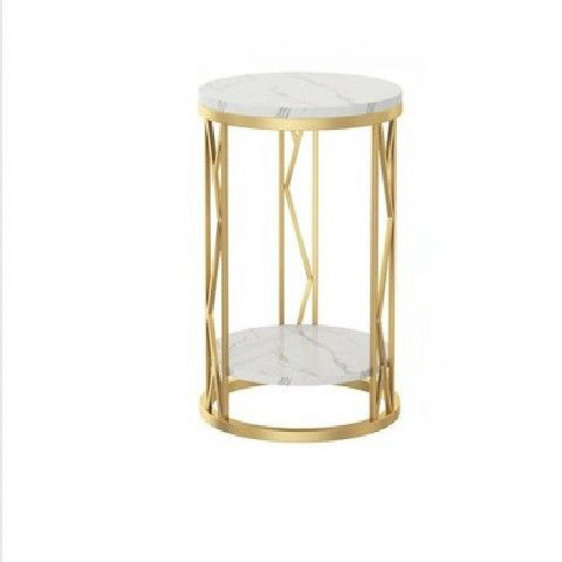 Luxury Round Iron Rock Slab Coffee Table