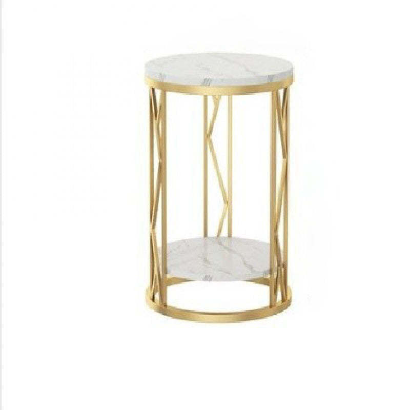 Luxury Round Iron Rock Slab Coffee Table