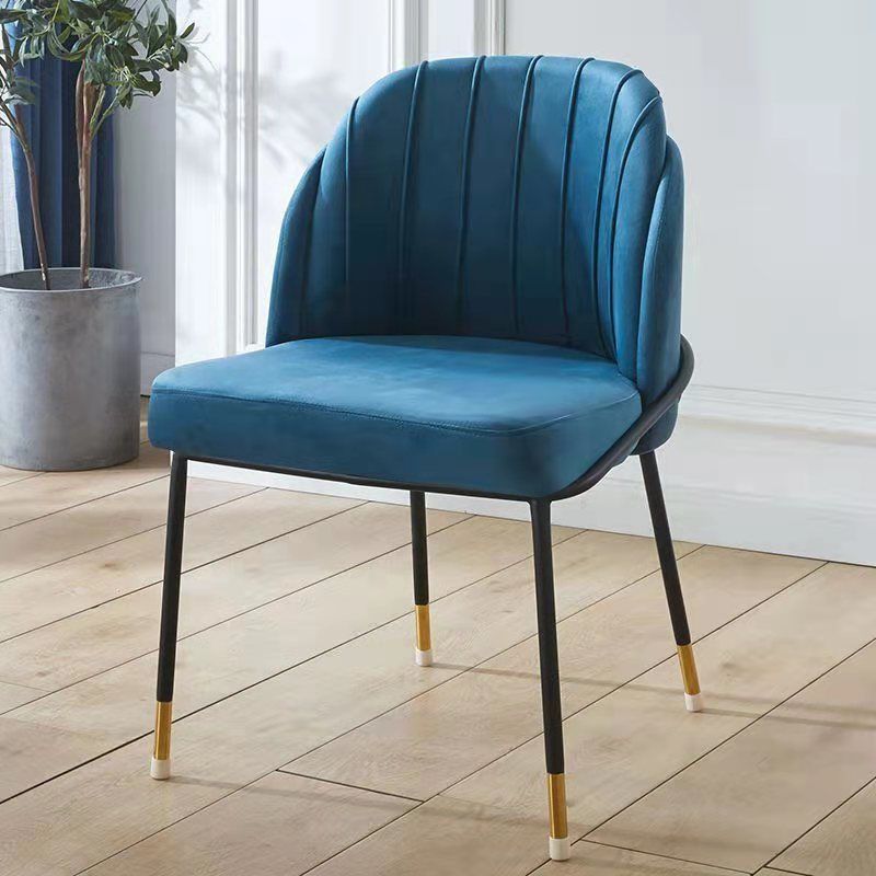 Nordic Leather Fabric Iron Wraparound Dining Chair