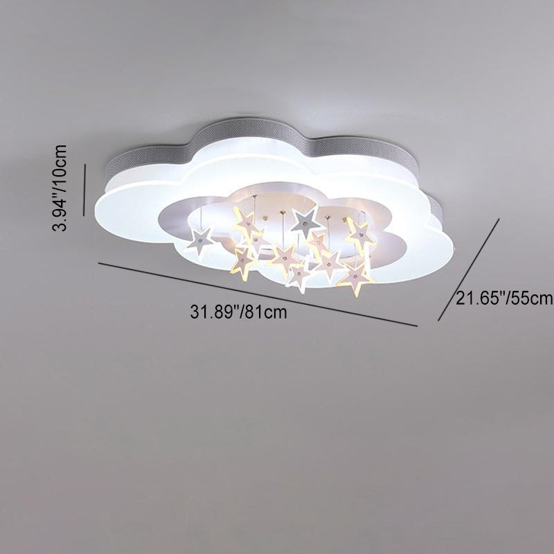 Nordic Star Cloud Acrylic LED Kids Flush Ceiling Light
