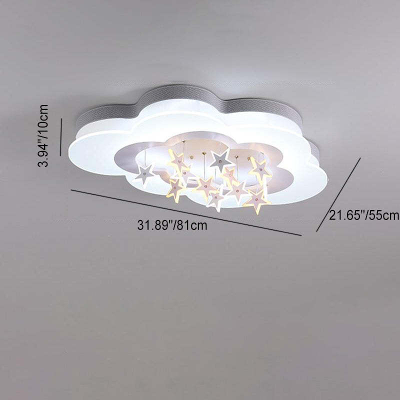 Nordic Star Cloud Acrylic LED Kids Flush Ceiling Light