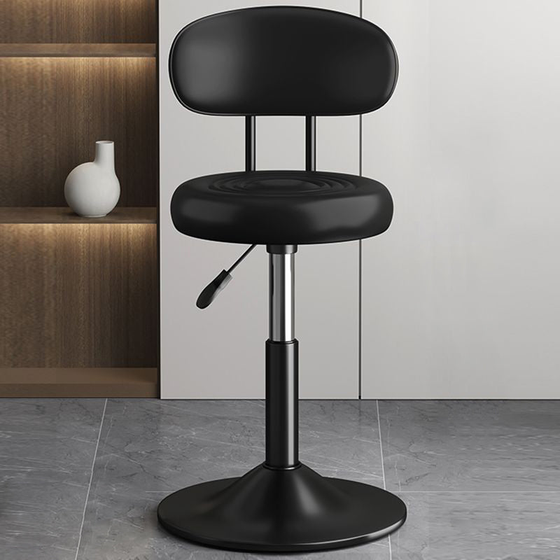 Contemporary Leather Swivel Bar Stool Height Adjustable