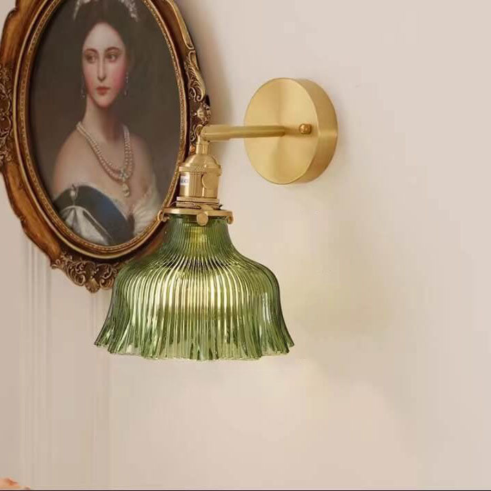 Nordic Minimalist Flower Copper Glass Sconce
