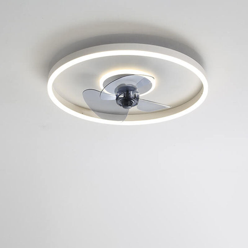 Nordic Minimalist Round LED Flush Mount Fan Light
