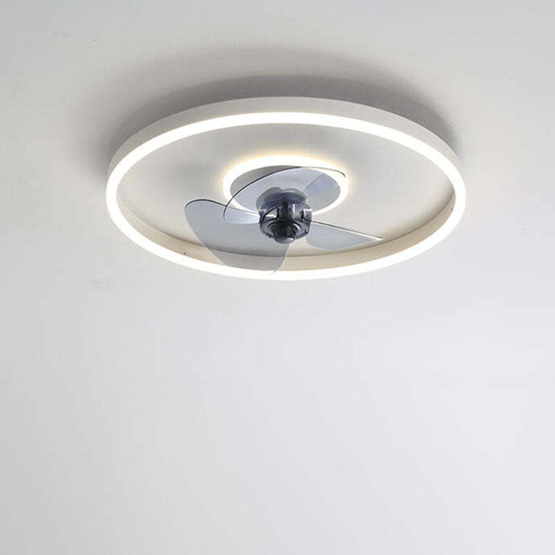 Nordic Minimalist Round LED Flush Mount Fan Light