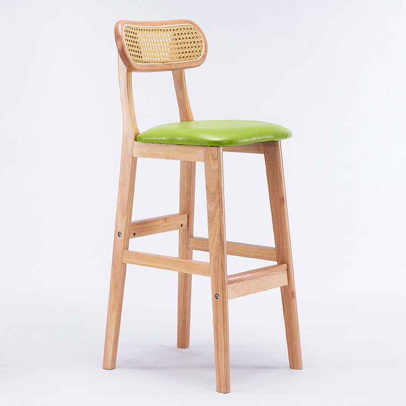 Minimalist PU Leather Open-Back Counter Stool