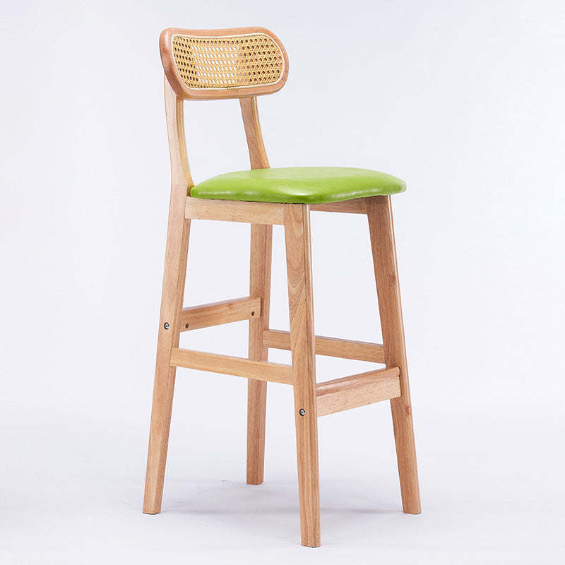 Minimalist PU Leather Open-Back Counter Stool