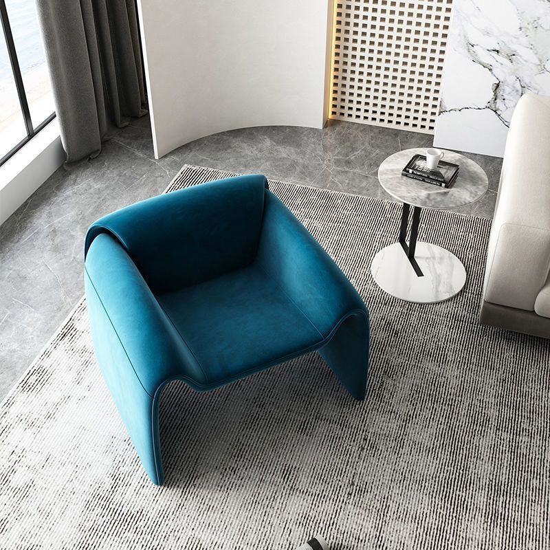 Minimalist Plywood Lambswool Accent Chair