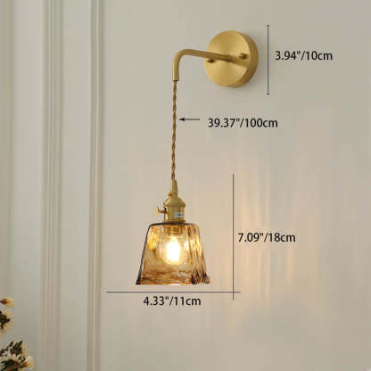 Modern Eclectic Amber Glass Geometric Jar Sconce — C / 110V-120V For US/CA