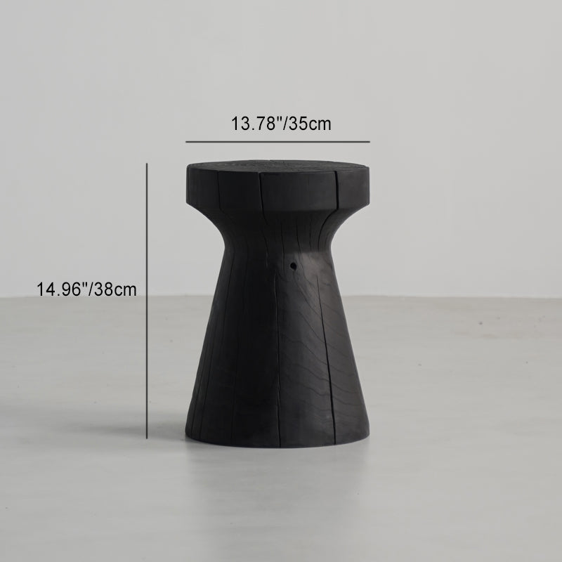 Japanese Wabi-Sabi Wood Geometric End Table