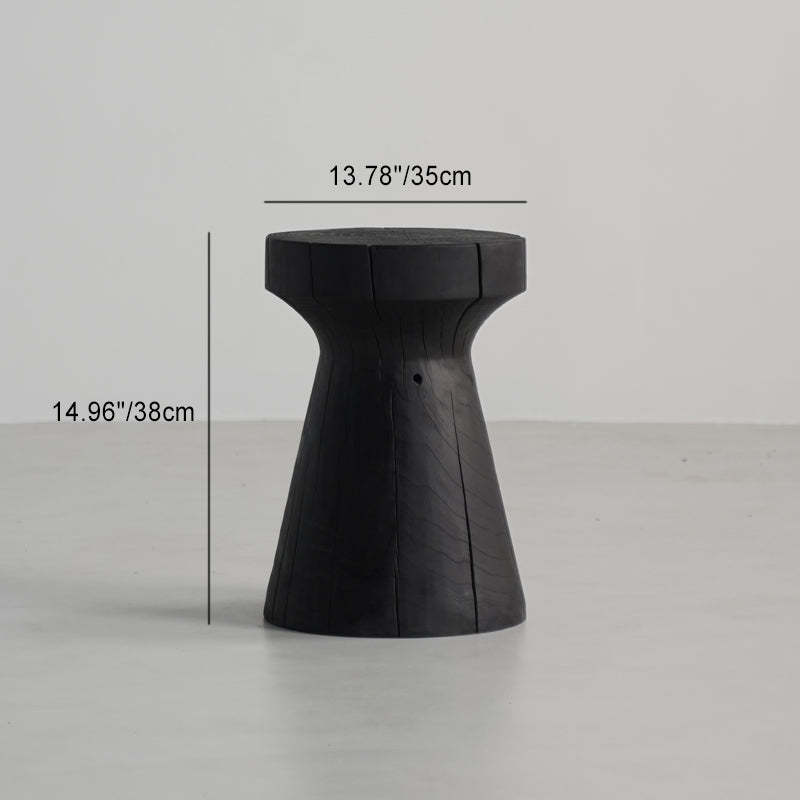 Japanese Wabi-Sabi Wood Geometric End Table
