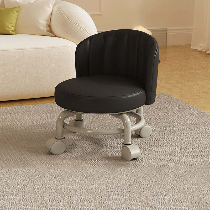 Minimalist Removable Curved Leather Iron Chair