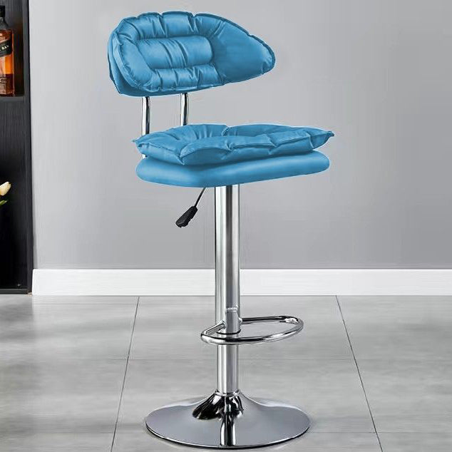 Modern Fabric Iron Semicircular Counter Stool — Low / Light Gray / Black