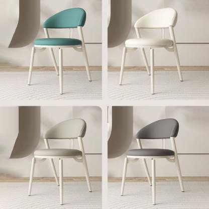 Nordic Leather Upholstered Steel Open Back Dining Chair