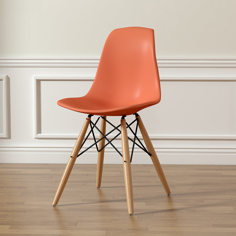 Scandinavian Upholstered Wood Trapezoidal Dining Chair — B / Blue