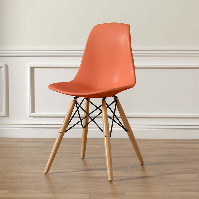 Scandinavian Upholstered Wood Trapezoidal Dining Chair — B / Blue