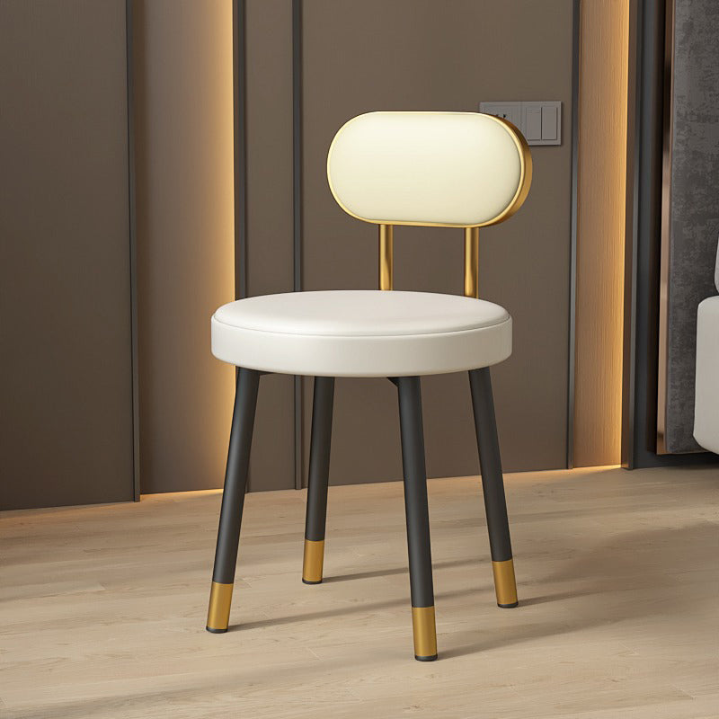 Nordic PU Leather Round Vanity Stool