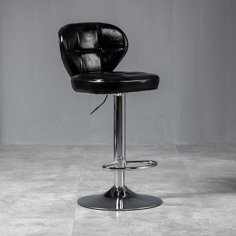 Minimalist Leather Metal Bar Stool