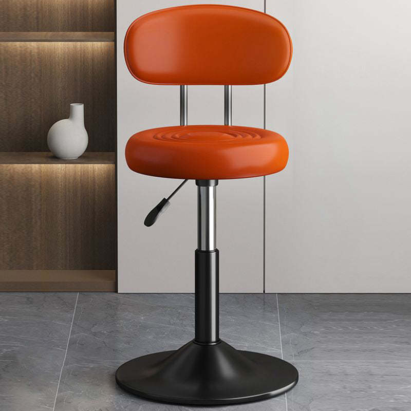 Contemporary Leather Swivel Bar Stool Height Adjustable