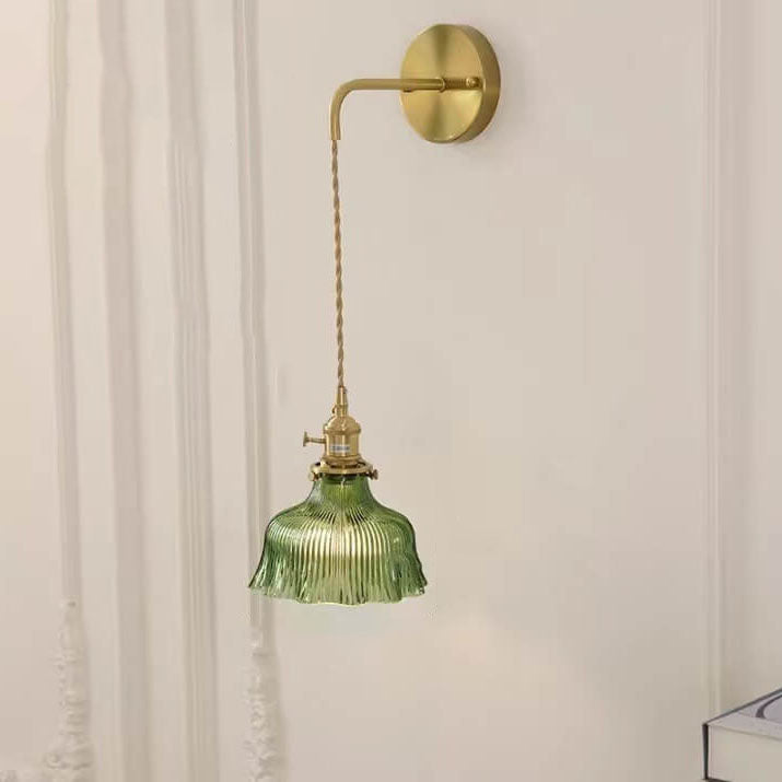Nordic Minimalist Flower Copper Glass Sconce