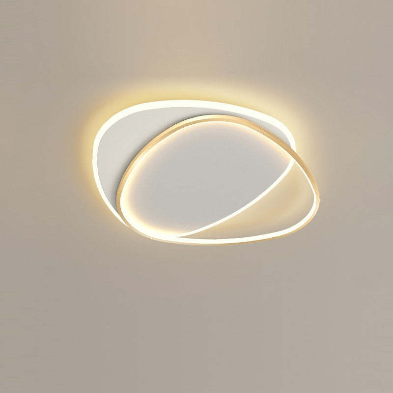 Minimalist Triangle Oval Acrylic Iron LED Flush Mount Light