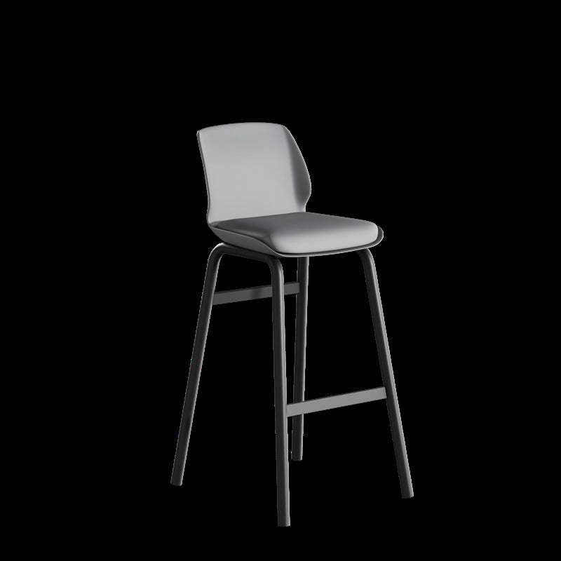 Nordic Square Leather Iron Plastic Bar Stool