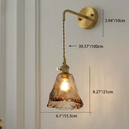 Modern Eclectic Amber Glass Geometric Jar Sconce