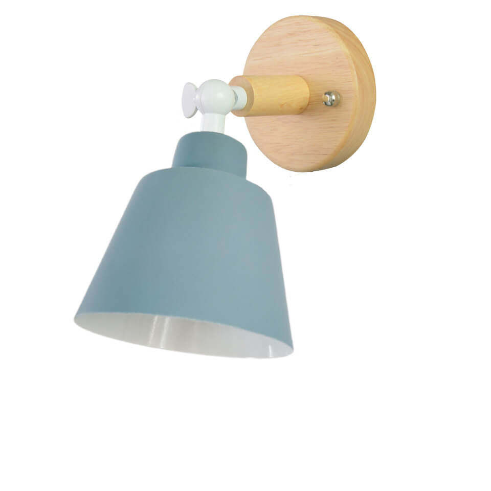 Nordic Macaron Rotatable Wood Wall Sconce