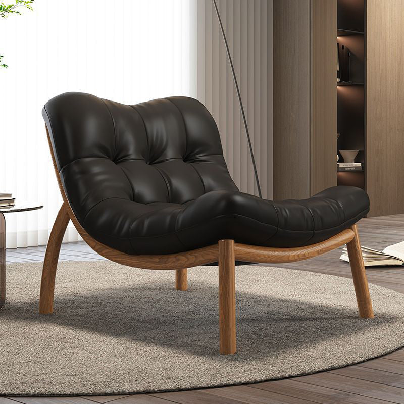 Scandinavian Upholstered Leather Steel Sofa