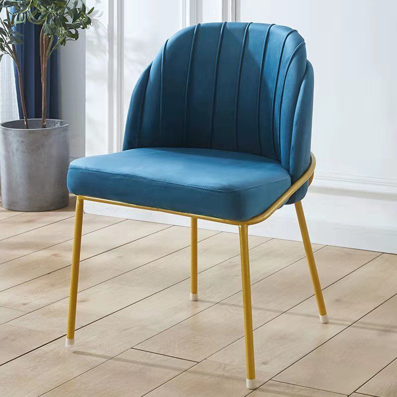 Nordic Leather Fabric Iron Wraparound Dining Chair