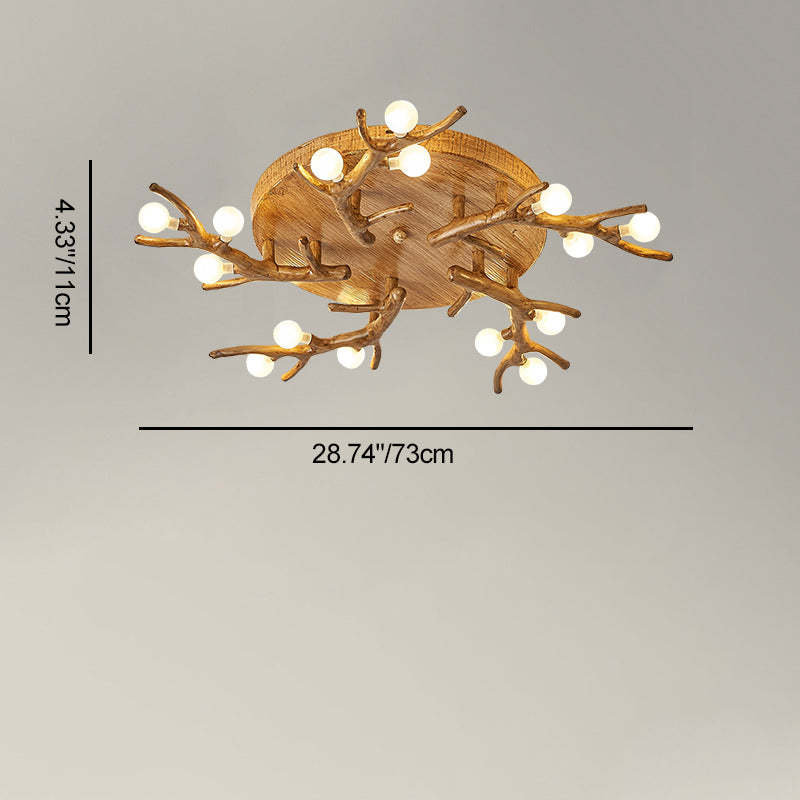 Scandinavian Polymer Branch Ball Ceiling Light