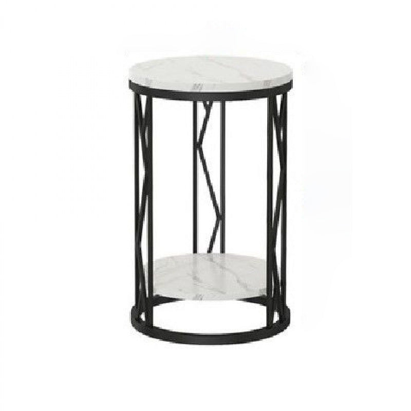 Luxury Round Iron Rock Slab Coffee Table