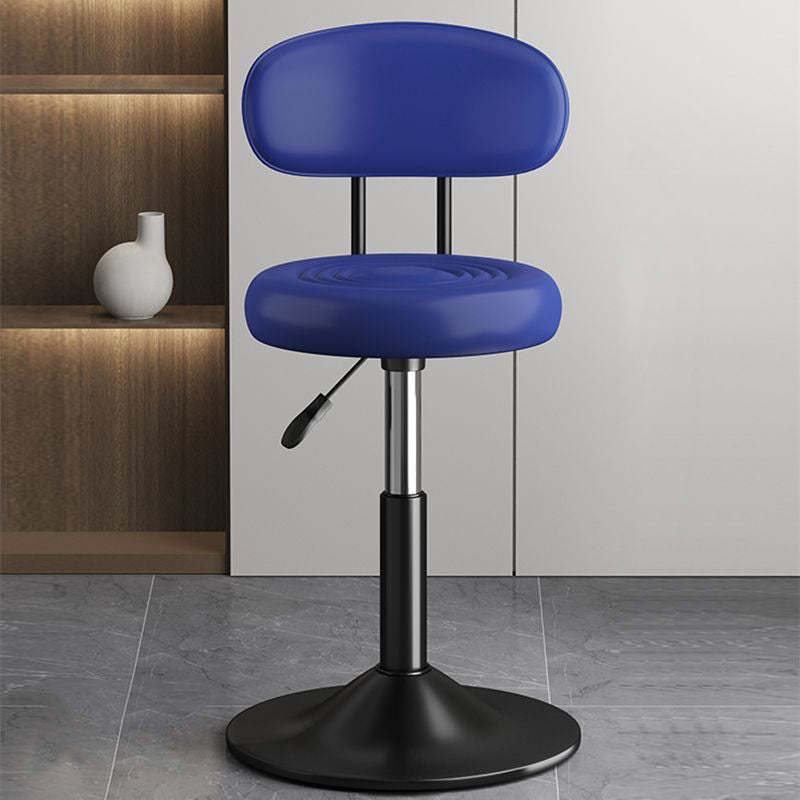 Contemporary Leather Swivel Bar Stool Height Adjustable