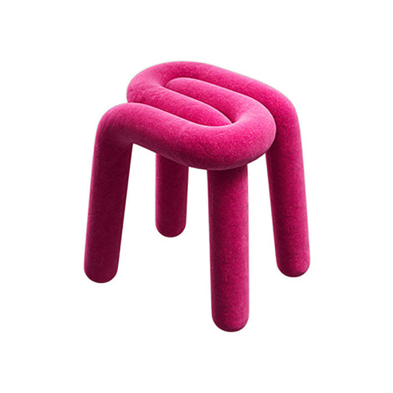 Contemporary Striped Fabric Wood Four-Leg Chair