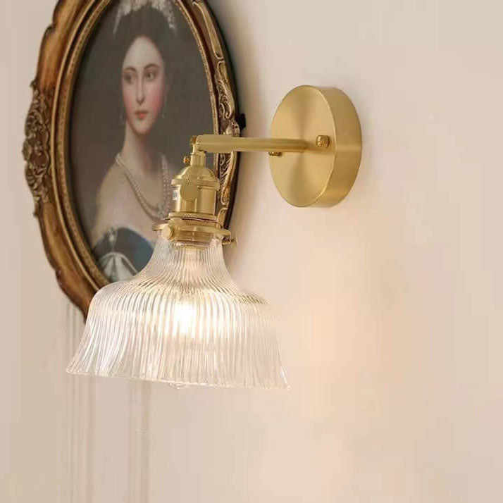 Nordic Minimalist Flower Copper Glass Sconce