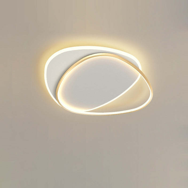 Minimalist Triangle Oval Acrylic Iron LED Flush Mount Light