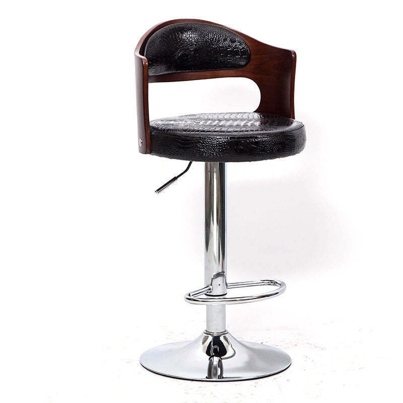 Contemporary Faux Leather Swivel Bar Stool