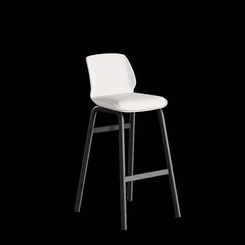 Nordic Square Leather Iron Plastic Bar Stool