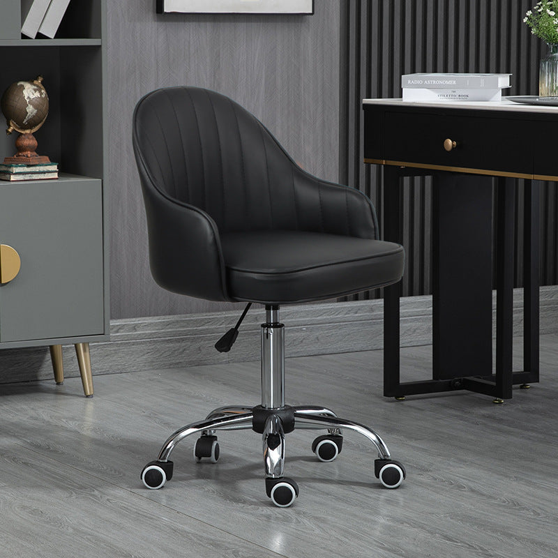 Modern Leather Steel Movable Desk Chair
