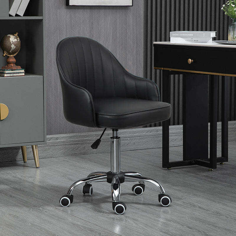 Modern Leather Steel Movable Desk Chair