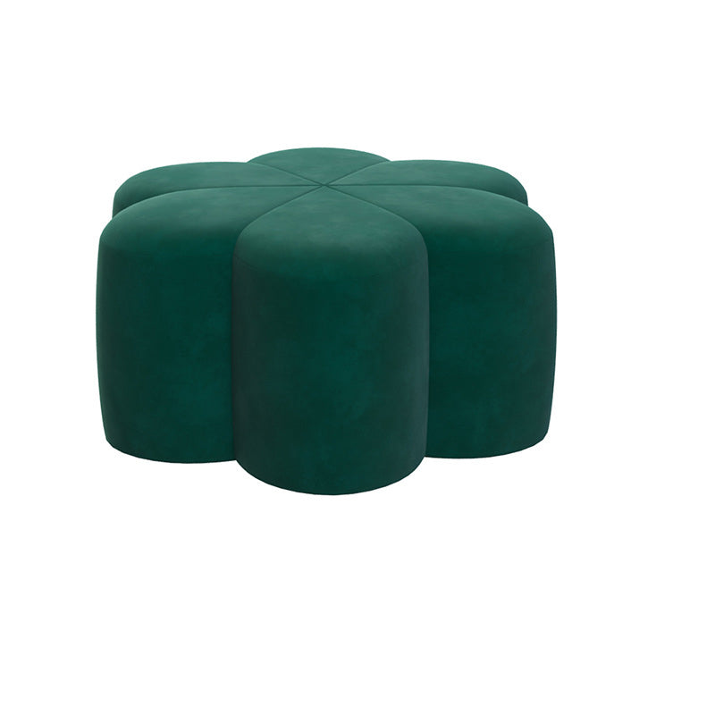 Nordic Plum-Blossom Velvet Fabric Footstool