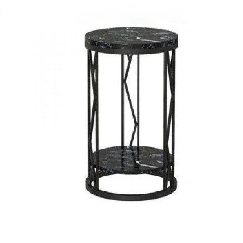 Luxury Round Iron Rock Slab Coffee Table