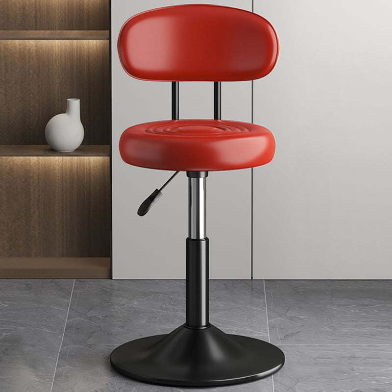 Contemporary Leather Swivel Bar Stool Height Adjustable