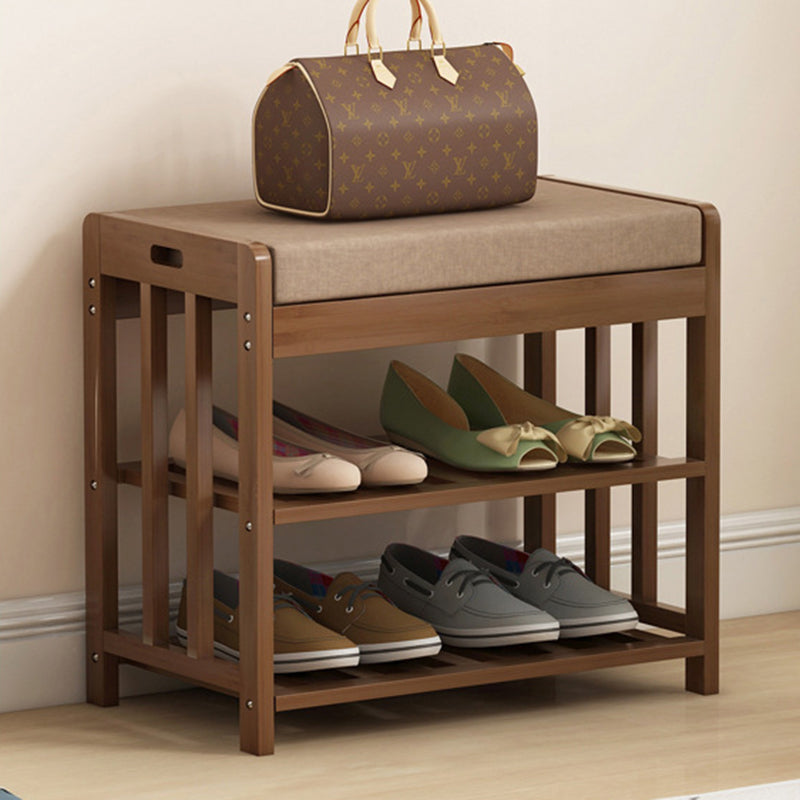 Minimalist Fabric Bamboo Rattan 2-Shelf Shoe Rack