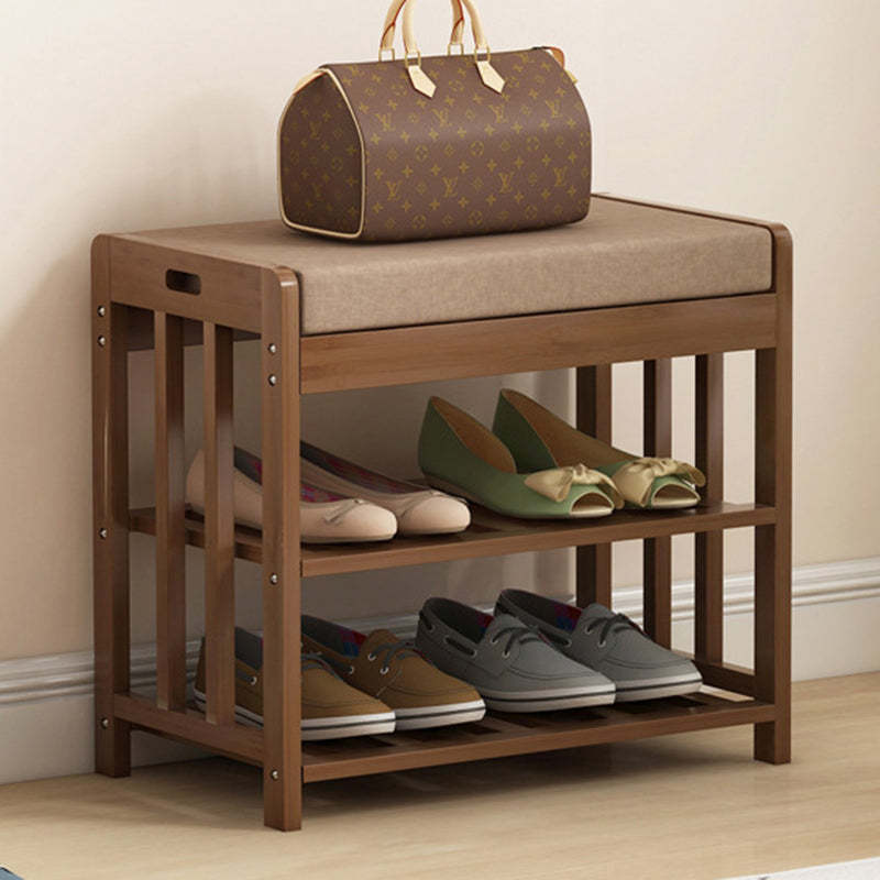 Minimalist Fabric Bamboo Rattan 2-Shelf Shoe Rack