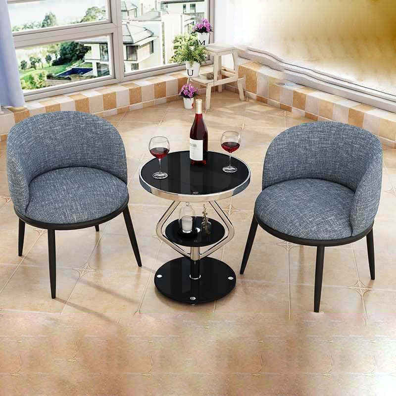 Nordic Lozenge Glass Steel End Table