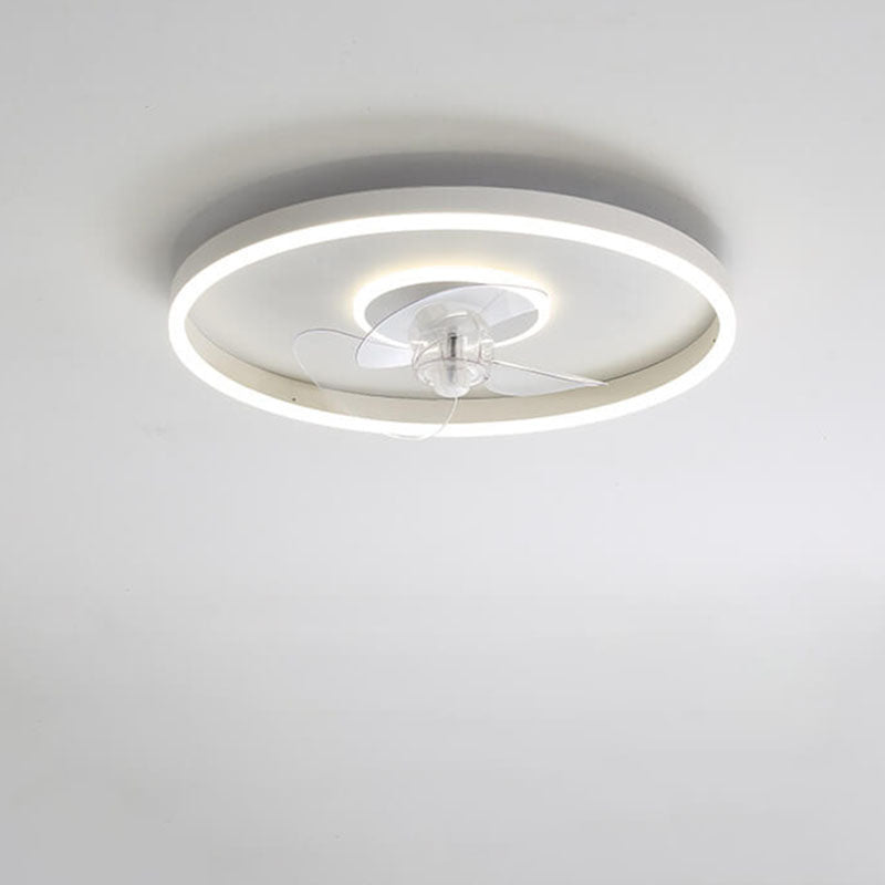 Nordic Minimalist Round LED Flush Mount Fan Light